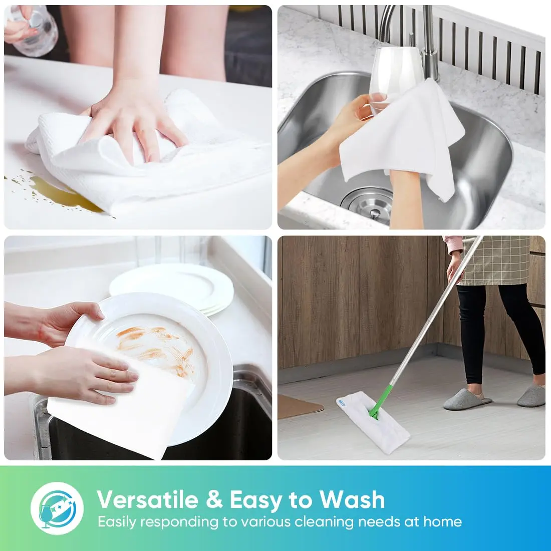 HOMEXCEL White Microfiber Cleaning Cloth 11.5"x 11.5" | Scratch-Free & Super Absorbent for Car & Home - view 5