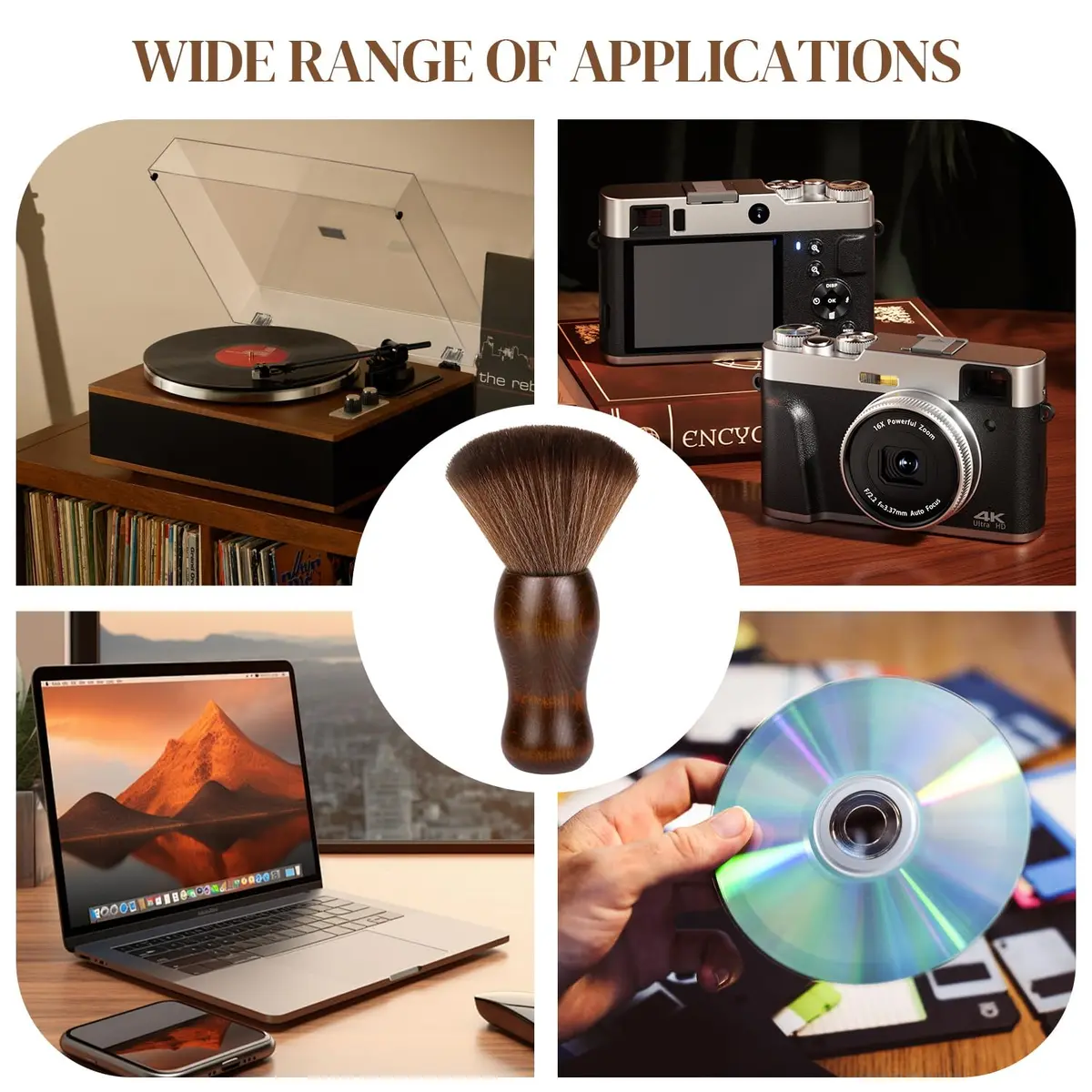 XQ XIAO QIAO Vinyl Record Cleaning Brush - Anti Static Dust Wooden Vinyl Cleaner Brush for Record Player Accessories - view 7