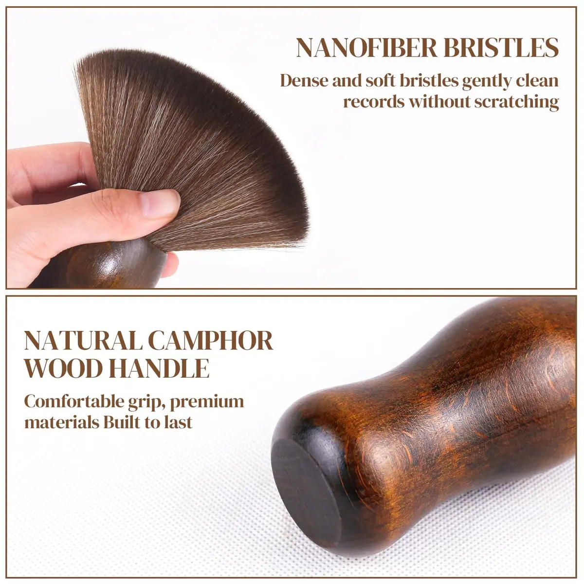 XQ XIAO QIAO Vinyl Record Cleaning Brush - Anti Static Dust Wooden Vinyl Cleaner Brush for Record Player Accessories - view 2