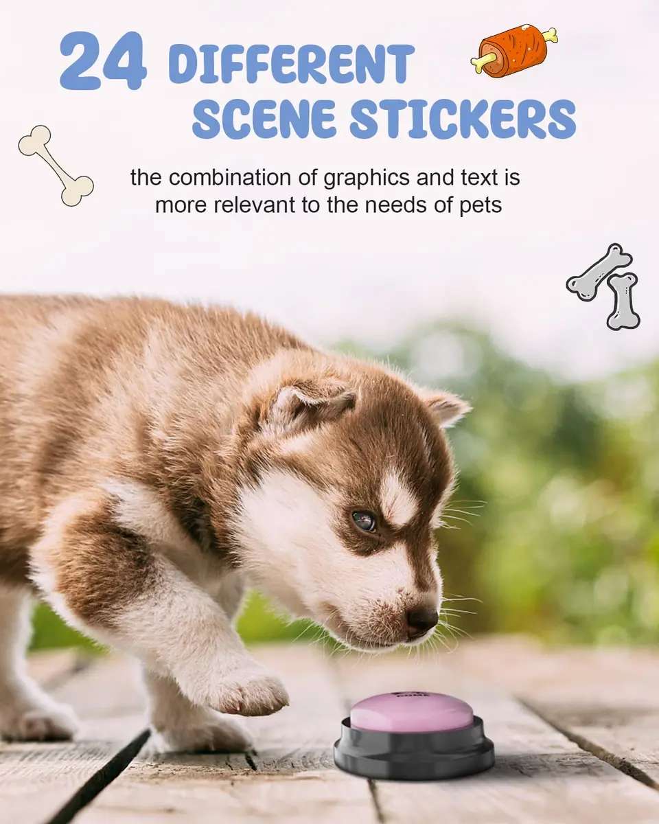 Acools Dog Buttons for Communication, 8 Pcs Recordable Voice Pet Buzzer Training Buttons Set with Mat | Dog Talking Buttons - view 3