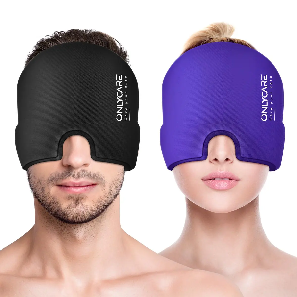 ONLYCARE Migraine Relief Cap 2 Pack | Odorless Gel Headache Relief Head Wrap - main product image