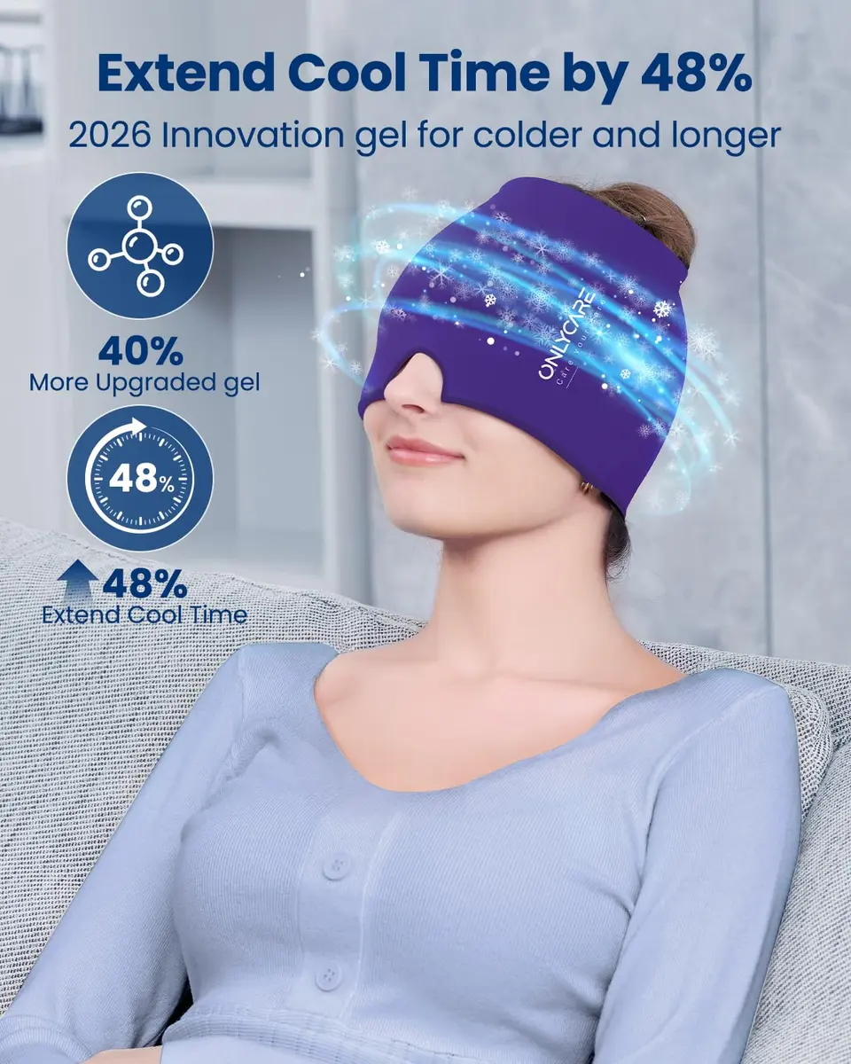 ONLYCARE Migraine Relief Cap 2 Pack | Odorless Gel Headache Relief Head Wrap - view 3