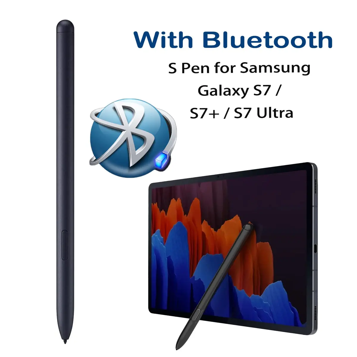 Dogxiong Galaxy Tab S7 Pen Replacement with Bluetooth S Pen Stylus, Mystic Black | Precise Pressure & Bluetooth Control - view 2