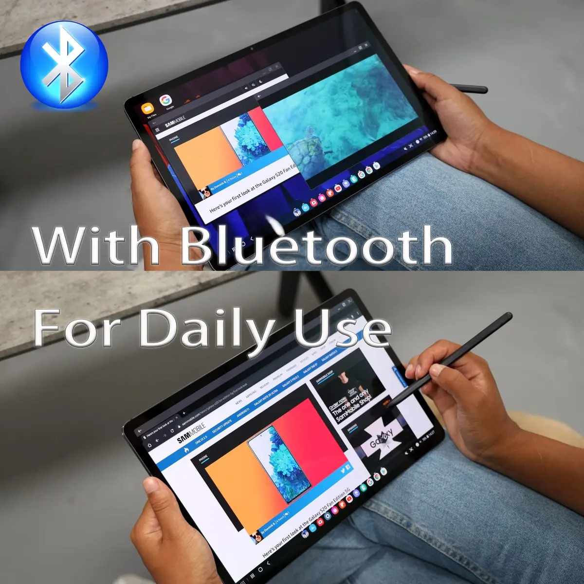 Dogxiong Galaxy Tab S7 Pen Replacement with Bluetooth S Pen Stylus, Mystic Black | Precise Pressure & Bluetooth Control - view 3