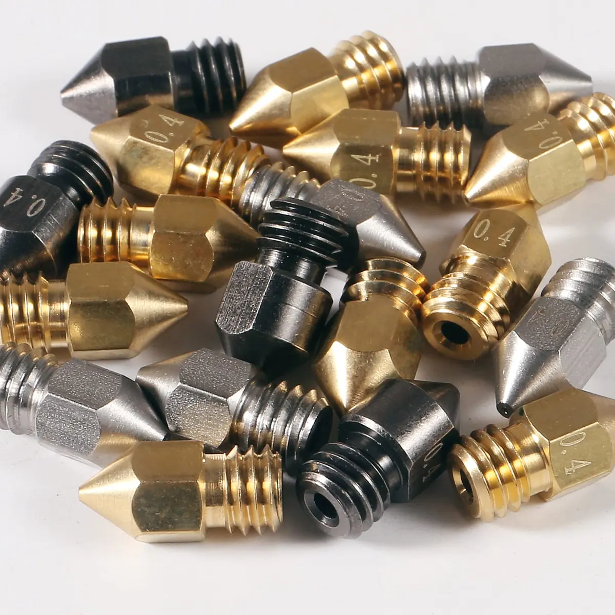 UMLIFE 20PCS 3D Printer Nozzles 0.4mm | Hardened Steel, Stainless & Brass, Compatible with Creality & Makerbot - view 4