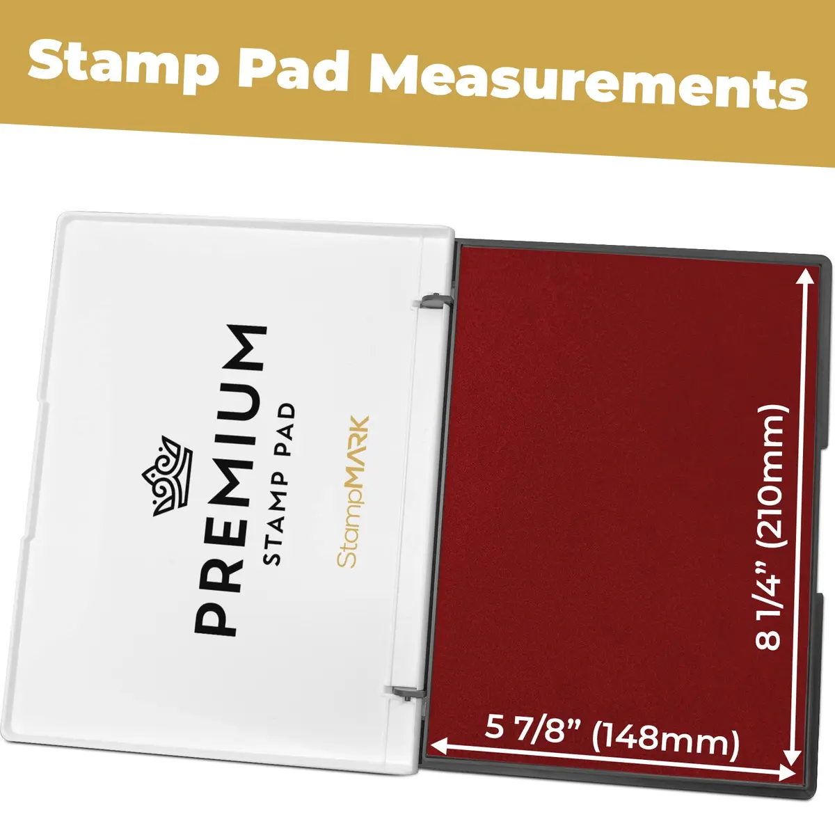 StampMark Premium Extra Large Stamp Pad 148mm x 210mm (6" x 8") Crimson Red | Durable Case for Consistent Impressions - view 6