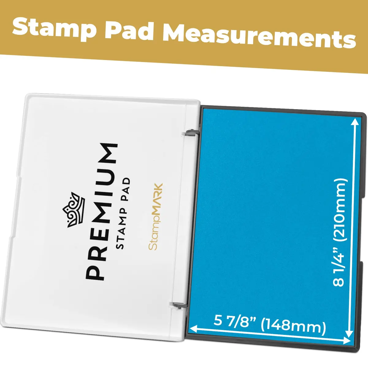 StampMark Premium Stamp Pad Extra Large Size 6" x 8" (148mm x 210mm) - Light Blue Ink - view 6