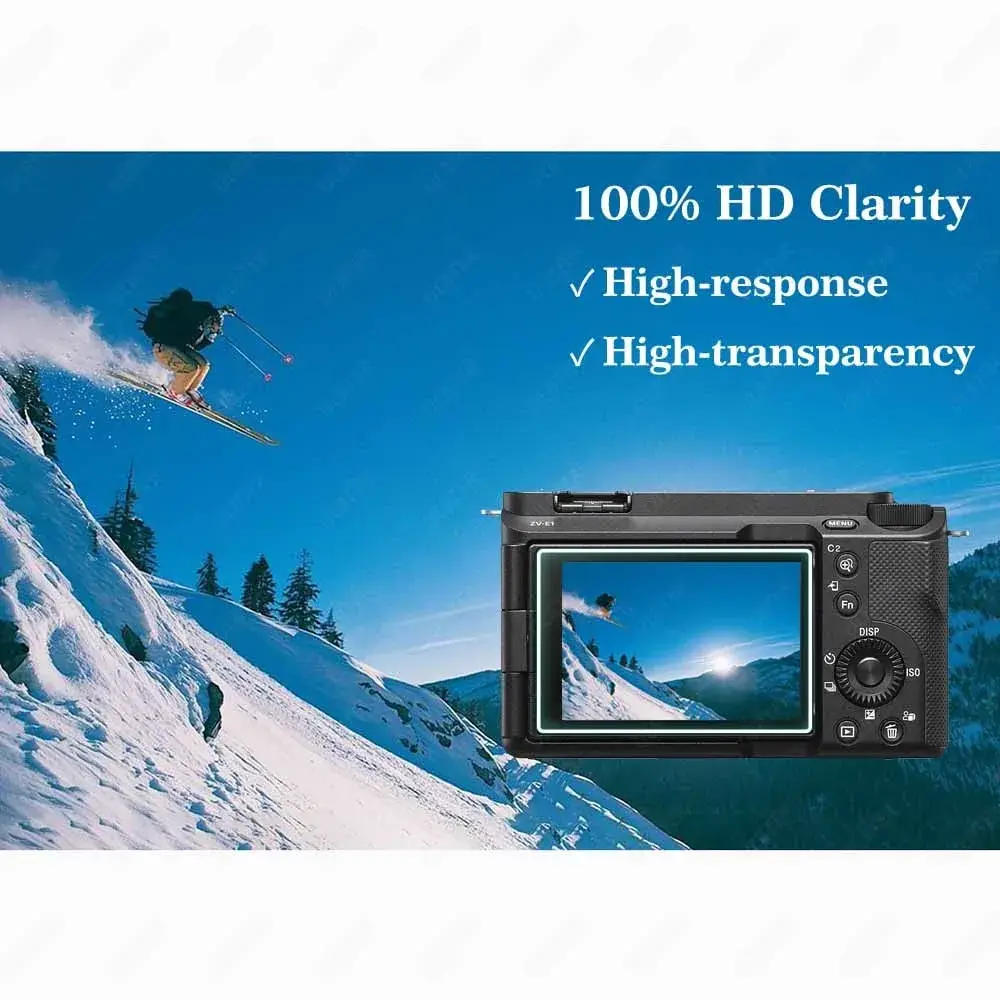 ULBTER Tempered Glass Screen Protector for Sony Alpha A7C II A6700 ZV-E1 Cameras & Hot Shoe Cover | 3+2 Pack, 0.3mm 9H Hardness - view 5