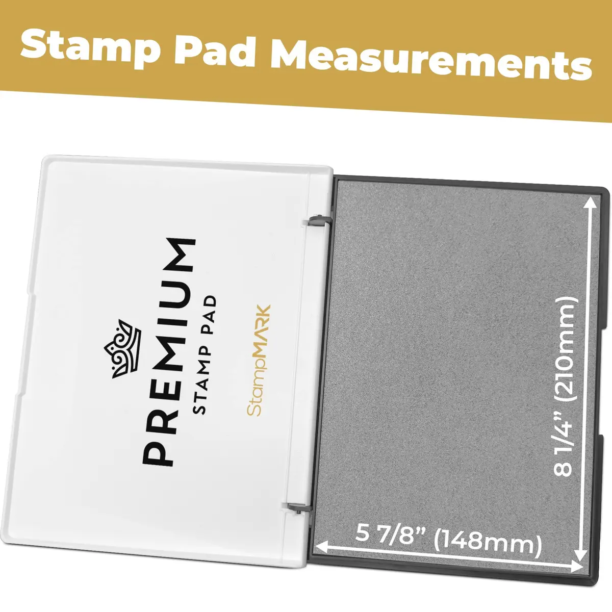 StampMark Premium Stamp Pad Extra Large Size 6" x 8" | Felt Pad Gray for Office & Craft - view 6