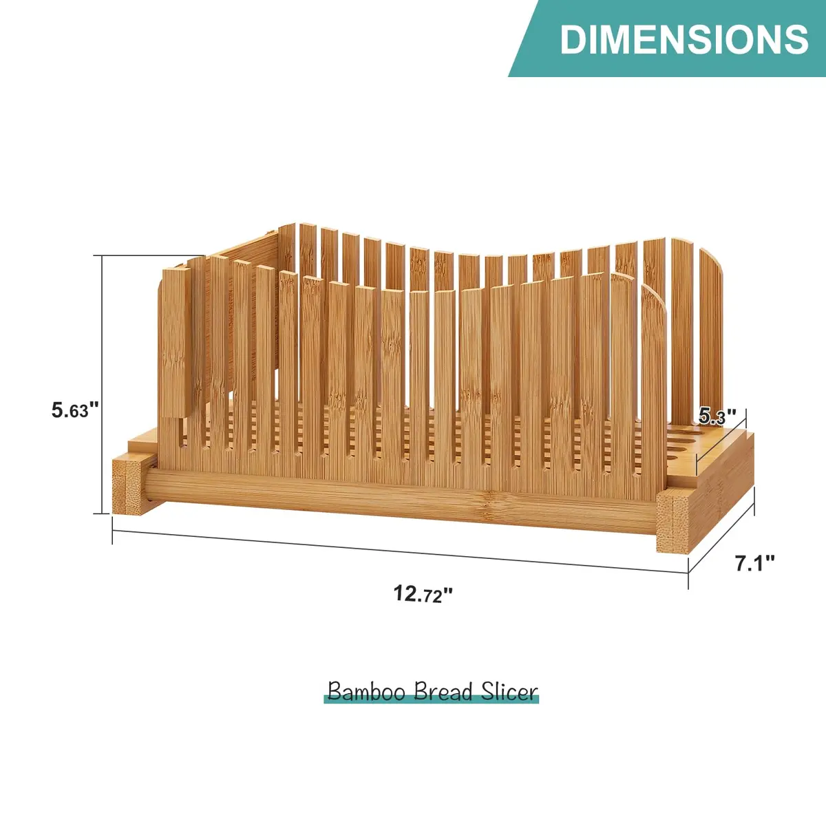 Vriccc Bamboo Bread Slicer | Adjustable 3 Thickness Sizes, Foldable Compact Cutting Board - view 3