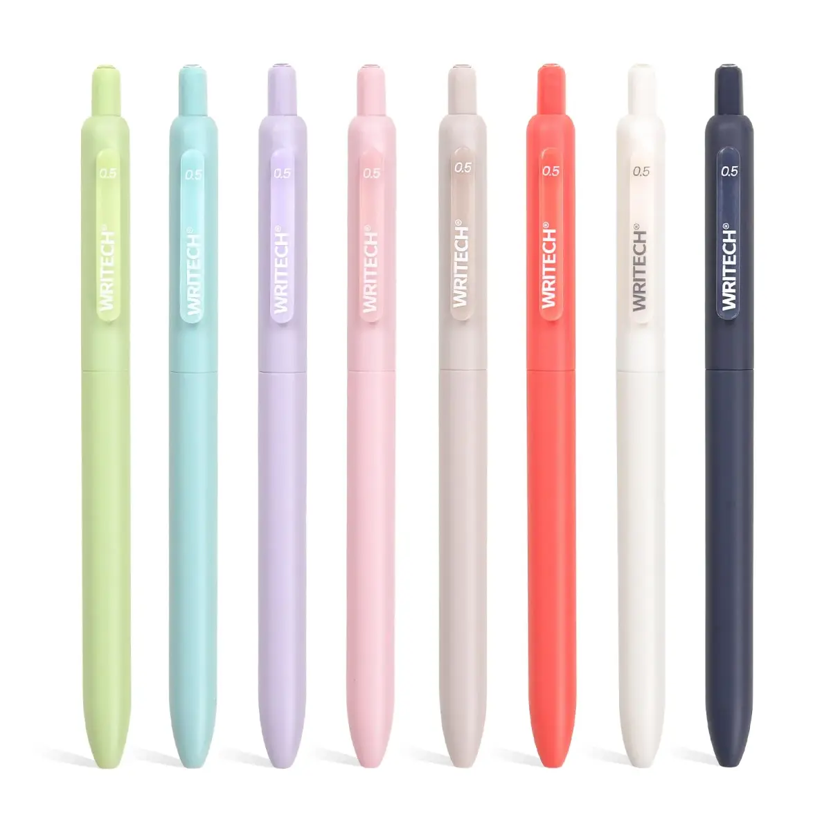 WRITECH Gel Pens Fine Point 0.5mm Multicolor Ink 8ct | Smooth Writing - main product image