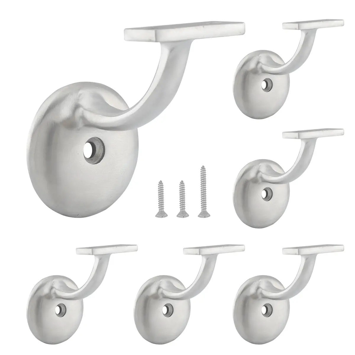 HOME MASTER HARDWARE Hand Rail Brackets for Stairs 6 Pack | Heavy Duty Zinc Alloy Support - main product image