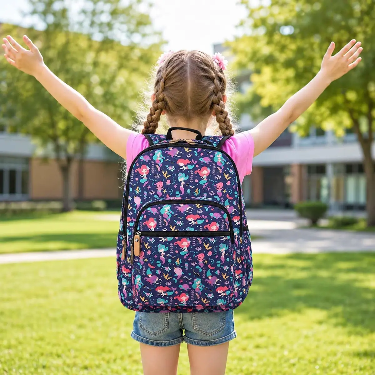 Leaper Comfortable Travel Backpack for Women - 17L (0.65kg) | Vintage Mermaid Print Daypack - view 8