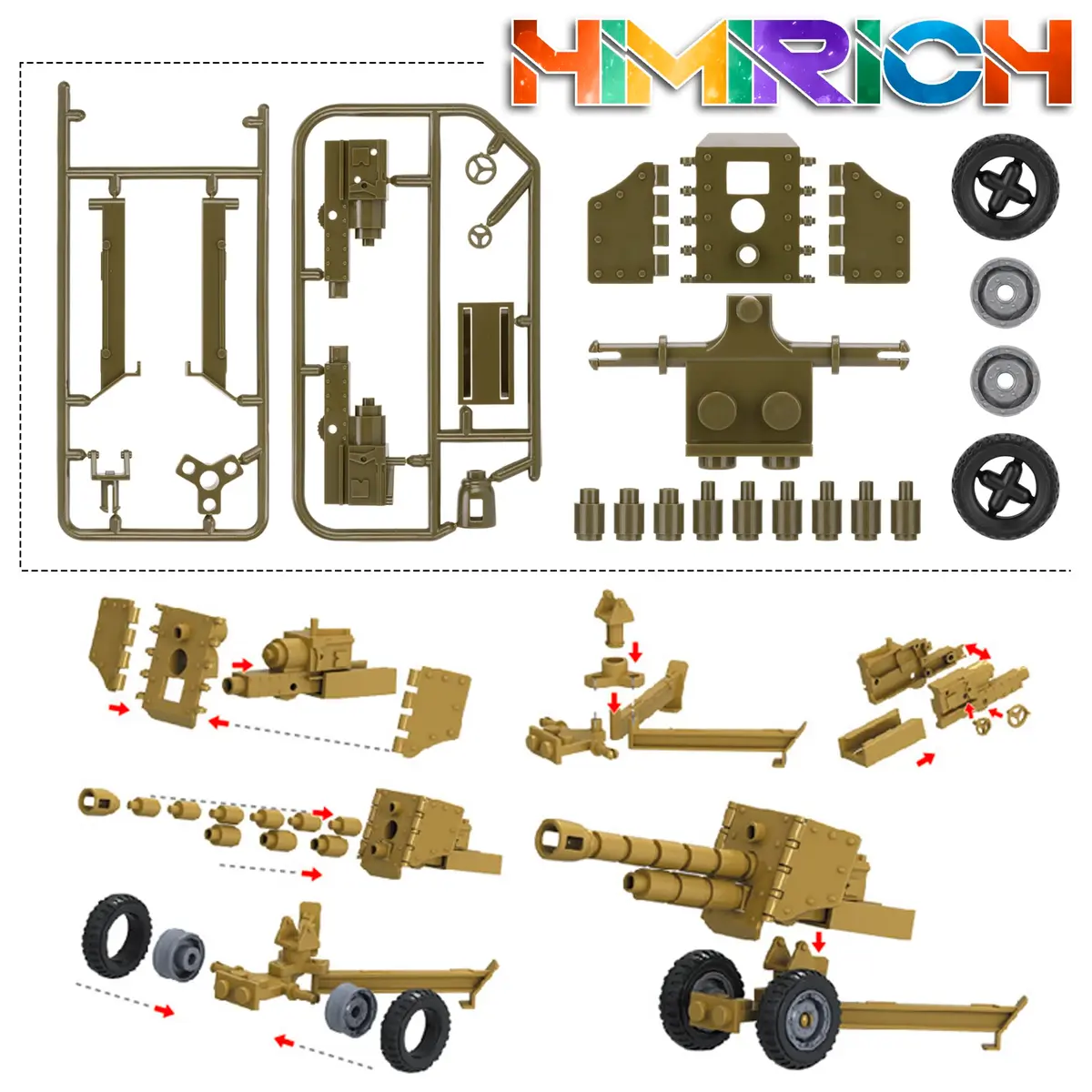 HIMIRICH Weapons Pack Military Toy Set Building Blocks 1 PC-Howitzer | Army Equipment Gear Kit for Kids - view 4
