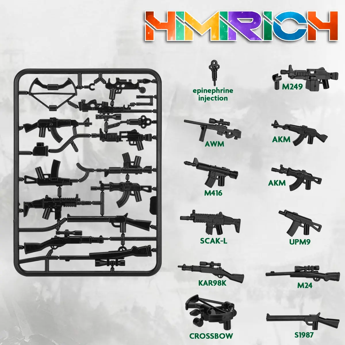 HIMIRICH Military Weapons Pack Building Blocks Set 38 PCS (1.5 oz) | ASTM-Tested Toy for Kids 3+ - view 2