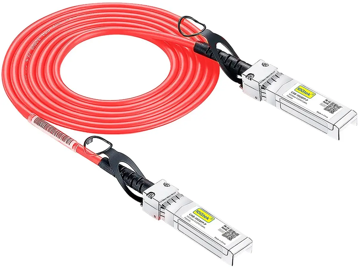 10Gtek Red 10Gbps SFP+ DAC Cable 5m (16.4ft) | Passive Copper Twinax for Cisco, Ubiquiti, Netgear - main product image
