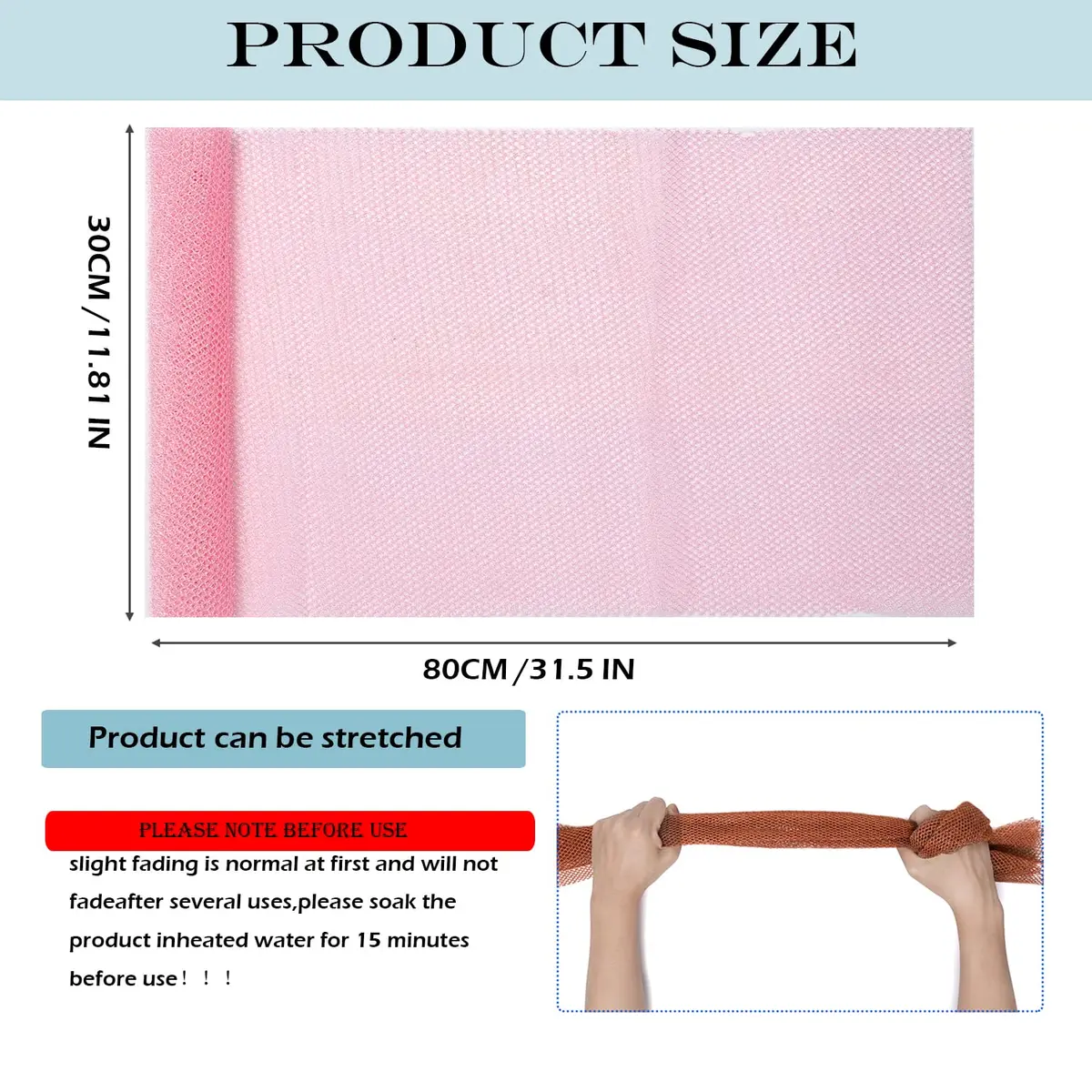 JASSINS African Net Sponge 80cm (31.5in) | 3-Pack Exfoliating Body Shower Scrubber - view 4