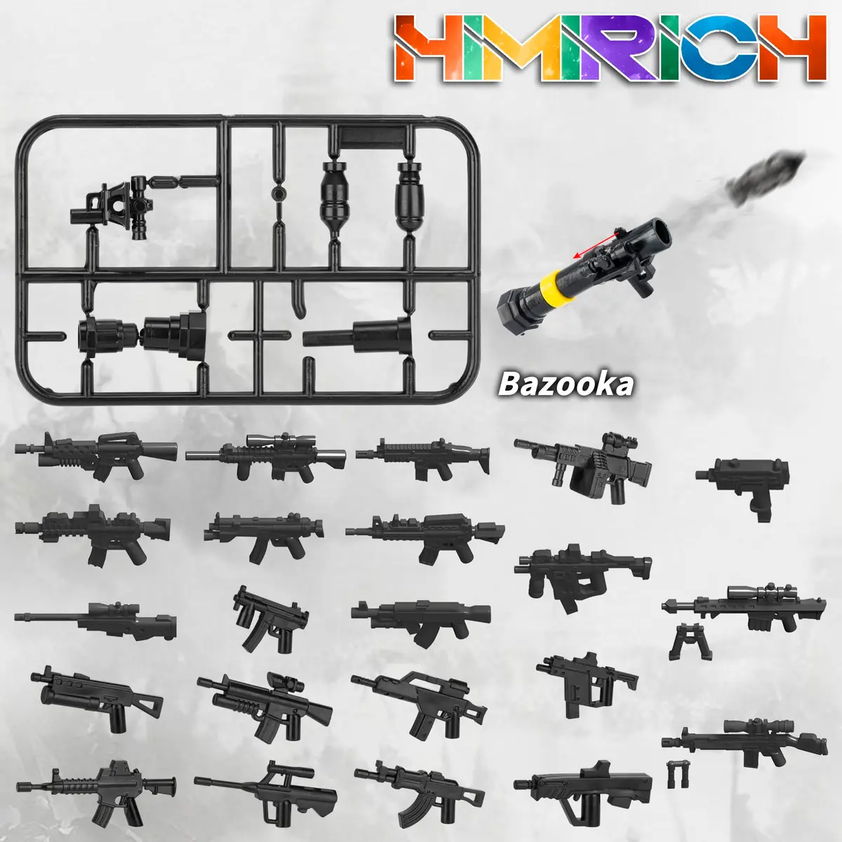 HIMIRICH Weapons Pack Military Toy Set Building Blocks 22 Pcs | Army Equipment & Accessories for Kids - view 3