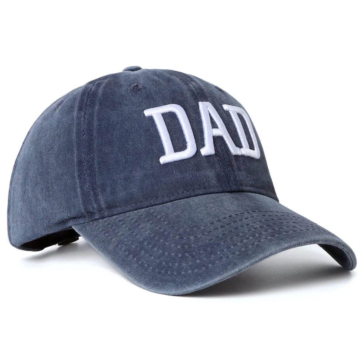 Aeonda Mom and Dad Hats Set of 2 Washed Cotton 3D Embroidered Baseball Caps | Adjustable Buckle Closure - view 5