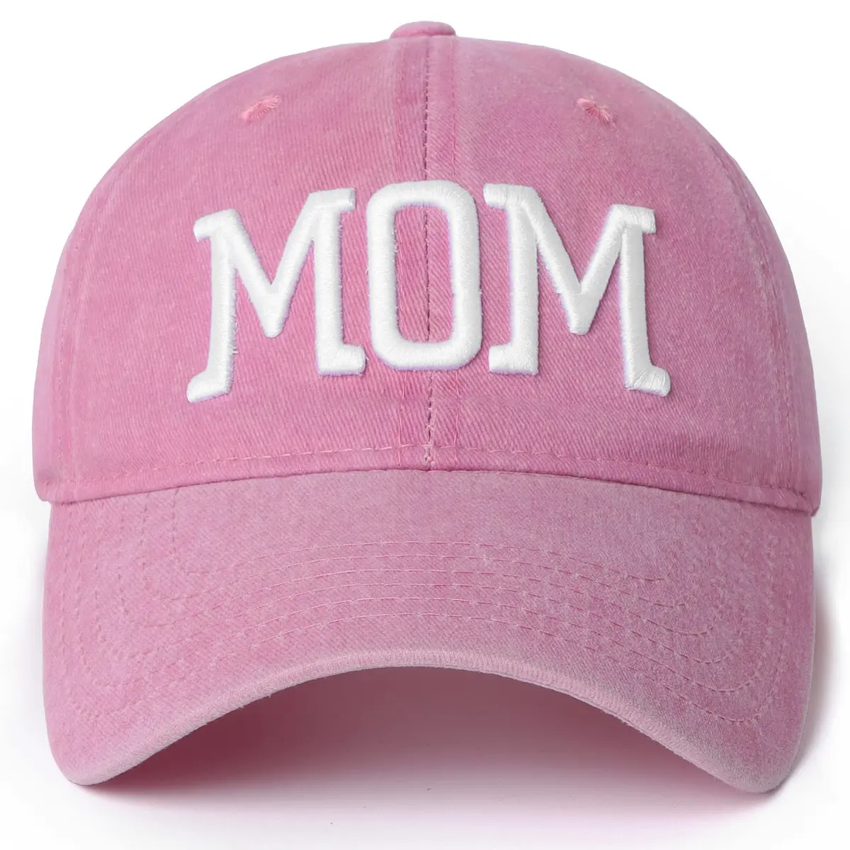 Aeonda Mom and Dad Hats Set of 2 Washed Cotton 3D Embroidered Baseball Caps | Adjustable Buckle Closure - view 6