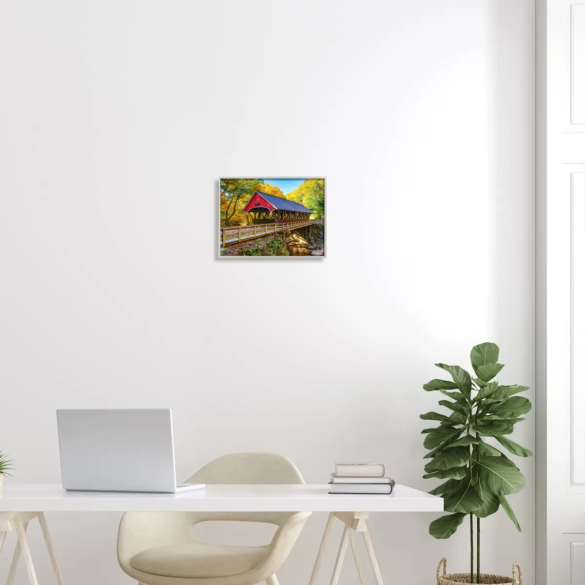Stupell Industries Red Wall Art 11 x 14 Inch Framed Giclée Print | Rustic Woodland Creek Scene - view 3