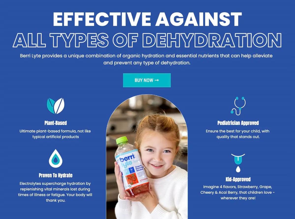 BERRILYTE Plant Based Organic Electrolyte Solution 1L | Pediatric Rehydration with Natural Electrolytes - view 8