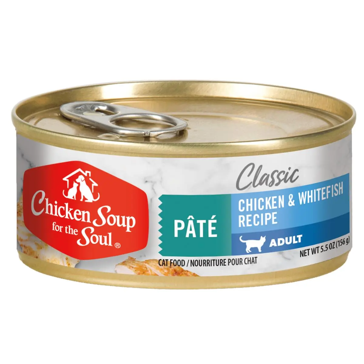 Chicken Soup for The Soul Adult Wet Cat Food Chicken & Whitefish 5.5oz | Real Meat First Ingredient, No By-Products - main product image