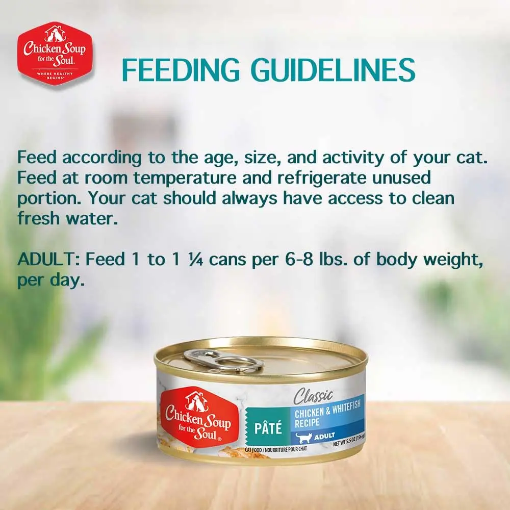 Chicken Soup for The Soul Adult Wet Cat Food Chicken & Whitefish 5.5oz | Real Meat First Ingredient, No By-Products - view 5