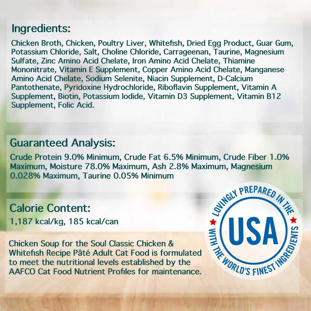 Chicken Soup for The Soul Adult Wet Cat Food Chicken & Whitefish 5.5oz | Real Meat First Ingredient, No By-Products - view 4