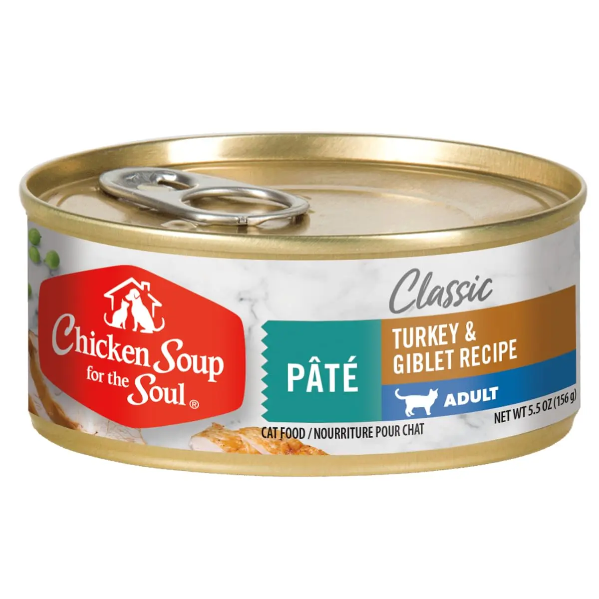 Chicken Soup for the Soul All Natural Premium Adult Wet Cat Food, Turkey & Giblet Pate, 5.5oz (Pack of 24) | Real Meat First Ingredient - main product image