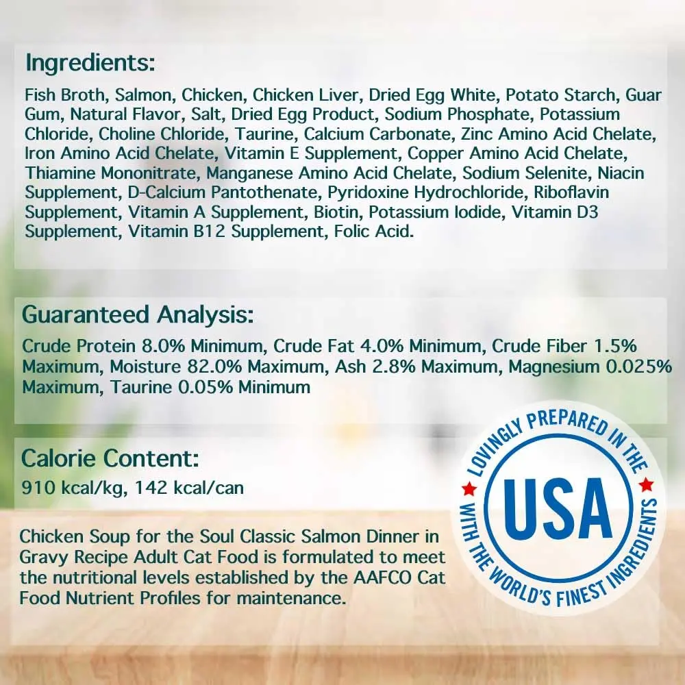 Chicken Soup for the Soul All Natural Premium Adult Wet Cat Food, Salmon Shreds, 5.5oz (Pack of 24) | Real Meat First Ingredient - view 3