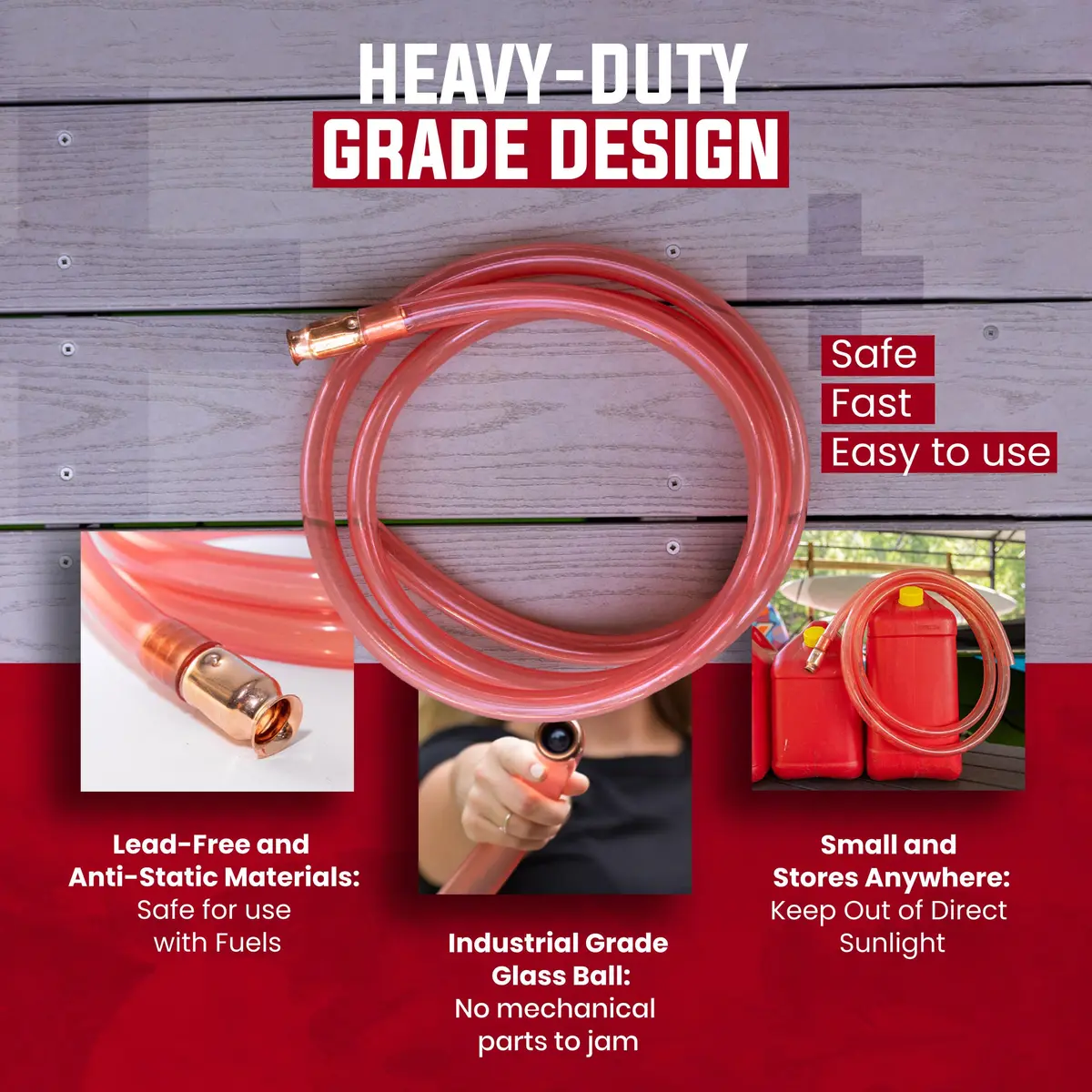 FlowPro Self-Priming Shaker Siphon Hose 1” x 10’ | Gas & Water Transfer Pump (100-120 chars) - view 4