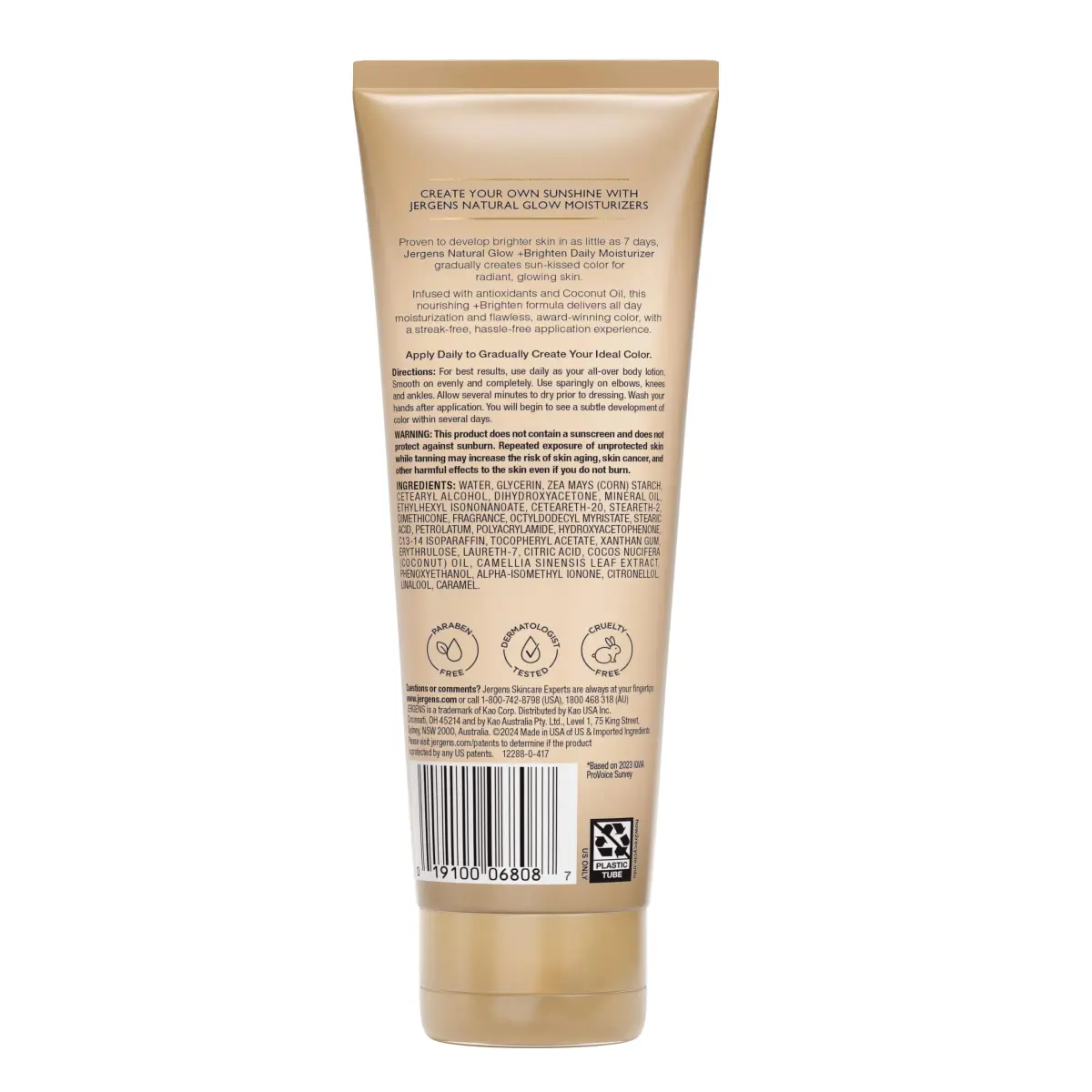 Jergens Natural Glow Self Tanner Body Lotion, Fair to Medium Skin Tone, 7.5 Oz (2x 15 Fl Oz) | Gradual Tan & Daily Moisturizer - view 9