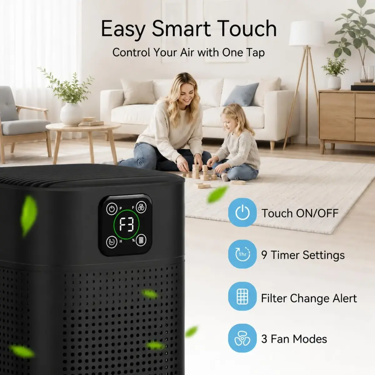 Honeyuan 2 Pack H13 HEPA Air Purifier with 360° Intake, 24dB Sleep Mode, 2190 sq ft Coverage | USA Import - view 3