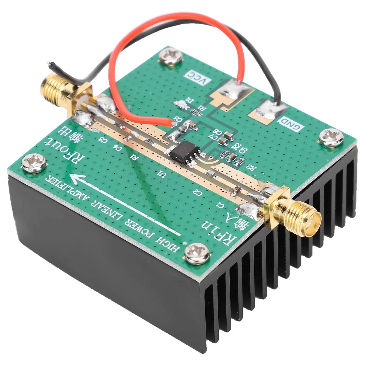 POCREATION RF Power Amplifier RF2126 400-2700MHz 1W with Heatsink | 6V 500mA Power Supply - main product image
