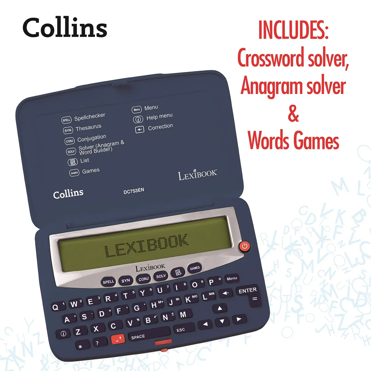 LEXiBOOK Collins Electronic Pocket Spellchecker DC753EN Blue/White | Educational Tool for Kids - view 3