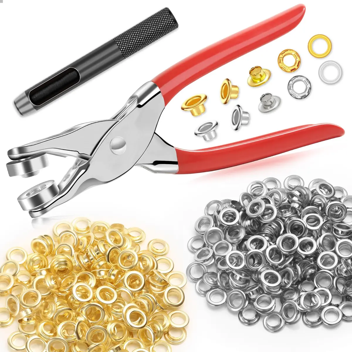 PAXCOO Grommet Tool Kit 1/2 Inch | Light Duty Eyelet Kit for Leather & Crafts - main product image