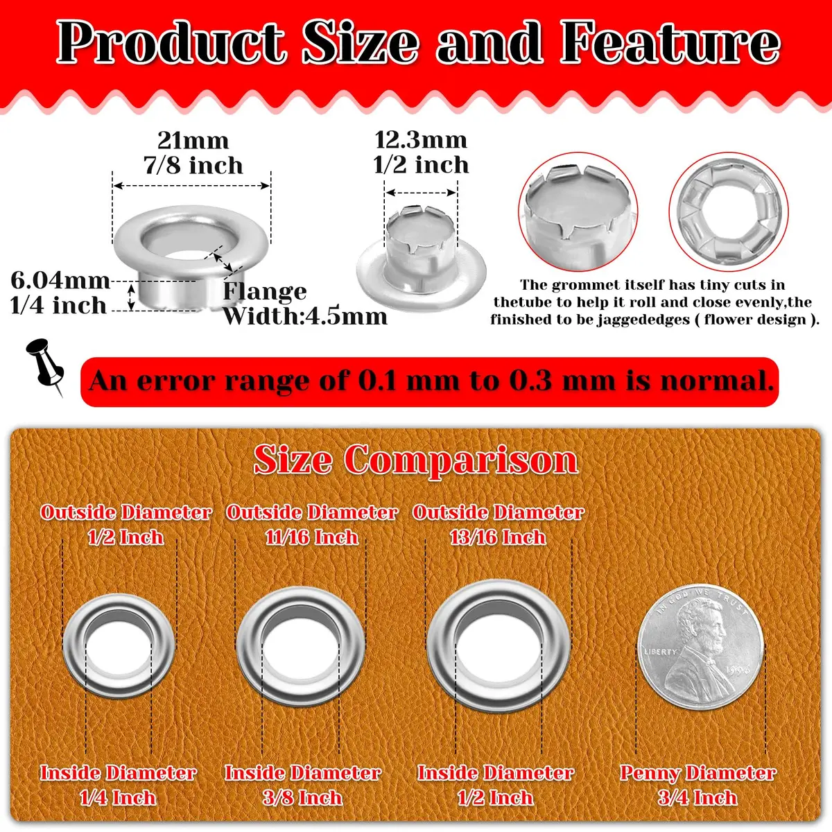 PAXCOO Grommet Tool Kit 1/2 Inch | Light Duty Eyelet Kit for Leather & Crafts - view 2