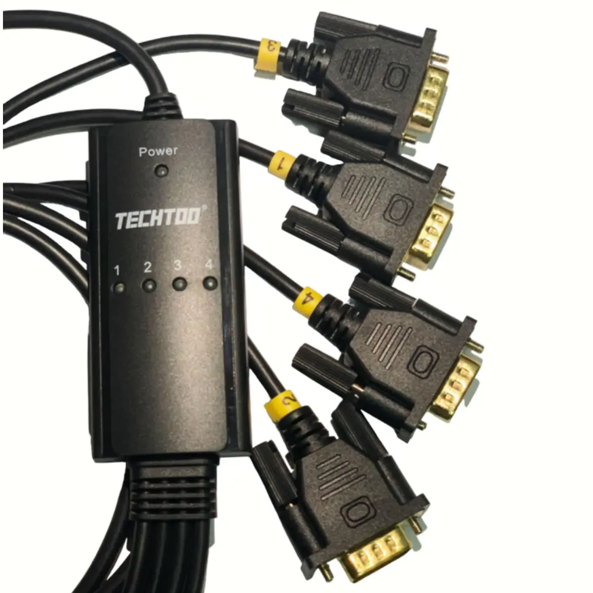 TECHTOO 4-Port USB to RS232 DB9 Serial Adapter Cable 1.5m (4.92ft) | Prolific Chipset - view 5