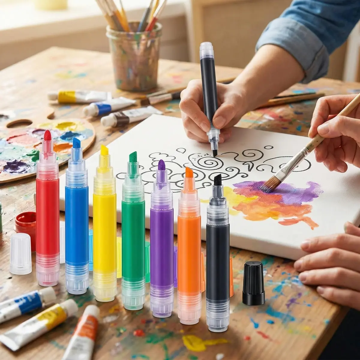 Kisston Refillable Paint Pen Set | 3-30mm Acrylic Markers for DIY & Art (70-120 chars) - view 6