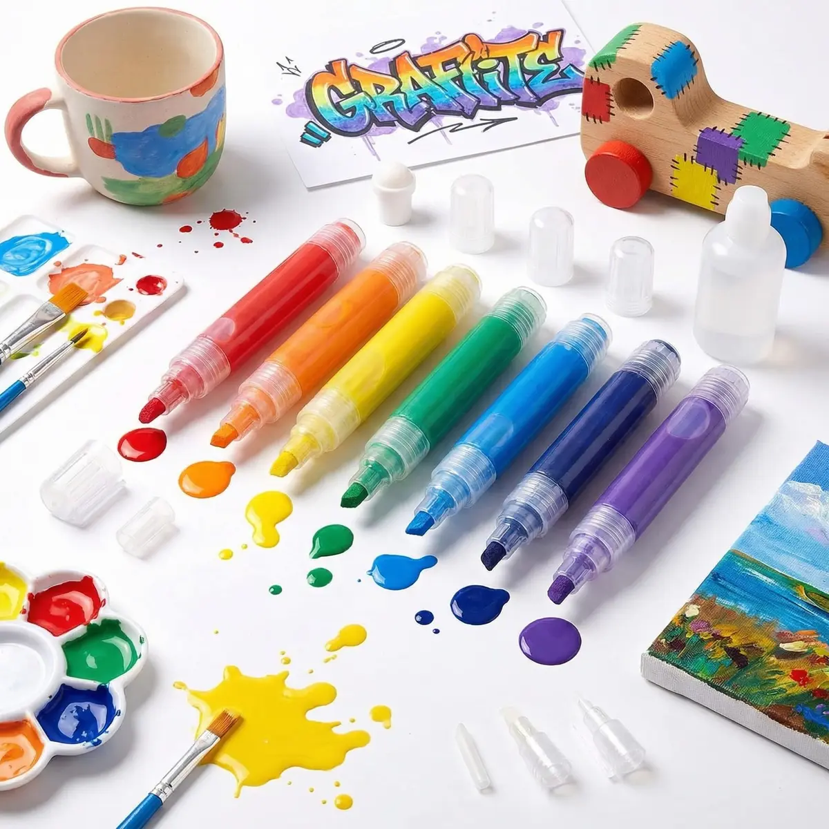 Kisston Refillable Paint Pen Set | 3-30mm Acrylic Markers for DIY & Art (70-120 chars) - view 8