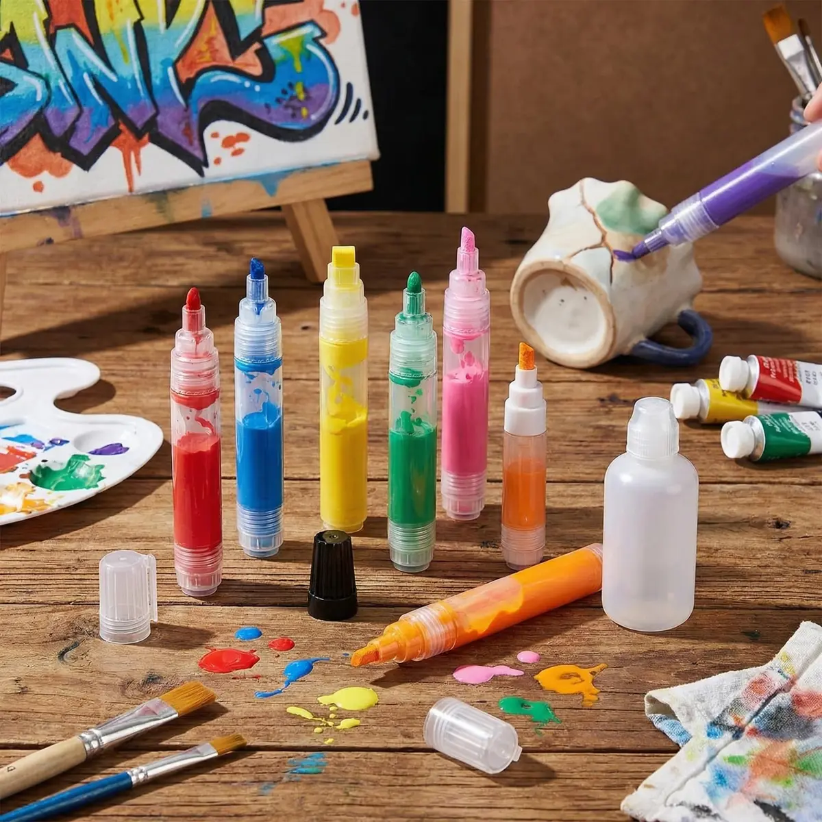 Kisston Refillable Paint Pen Set | 3-30mm Acrylic Markers for DIY & Art (70-120 chars) - view 3
