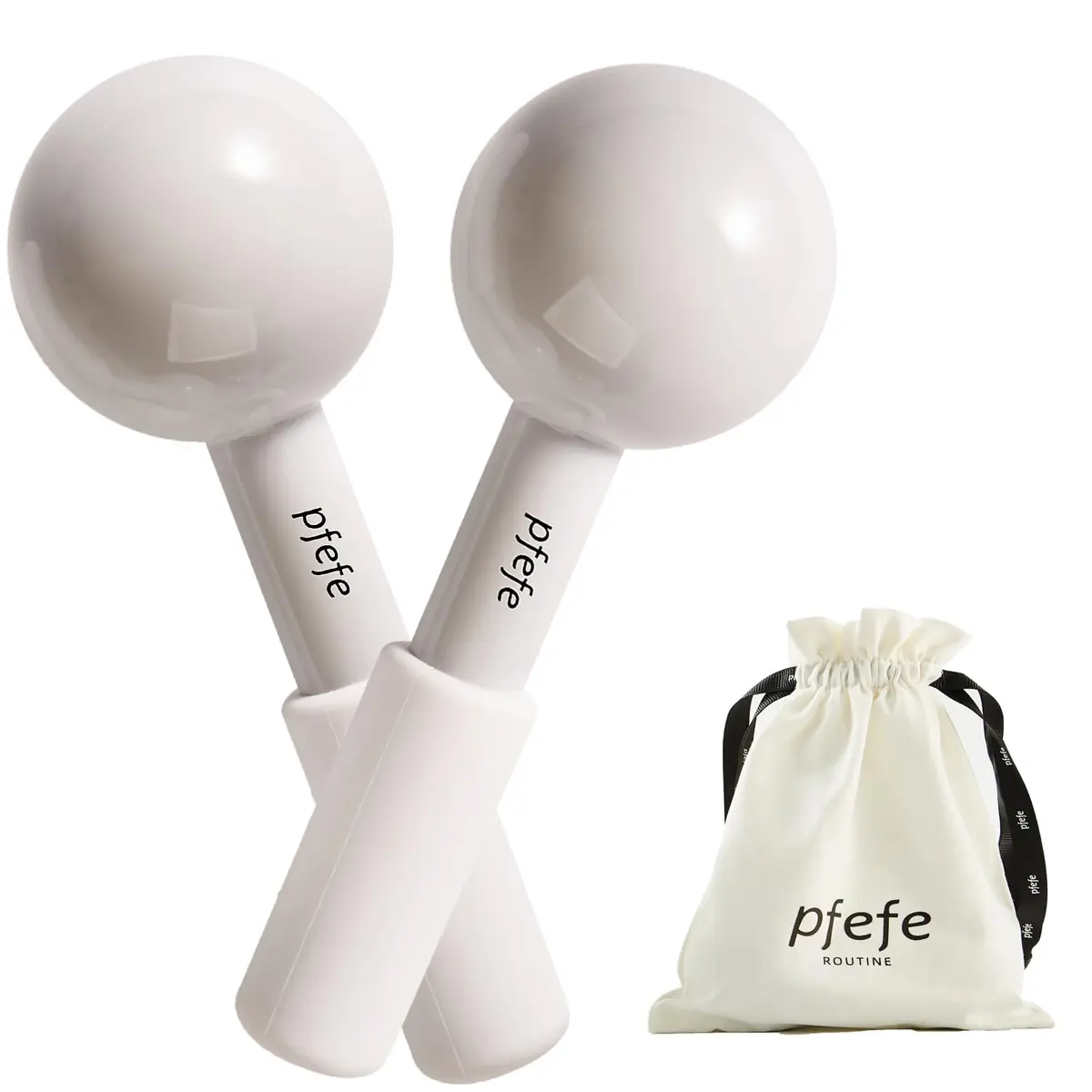 pfefe Stainless Steel Ice Globes for Face & Eyes, 2-Pack | Cools Skin, Reduces Puffiness & Wrinkles - main product image