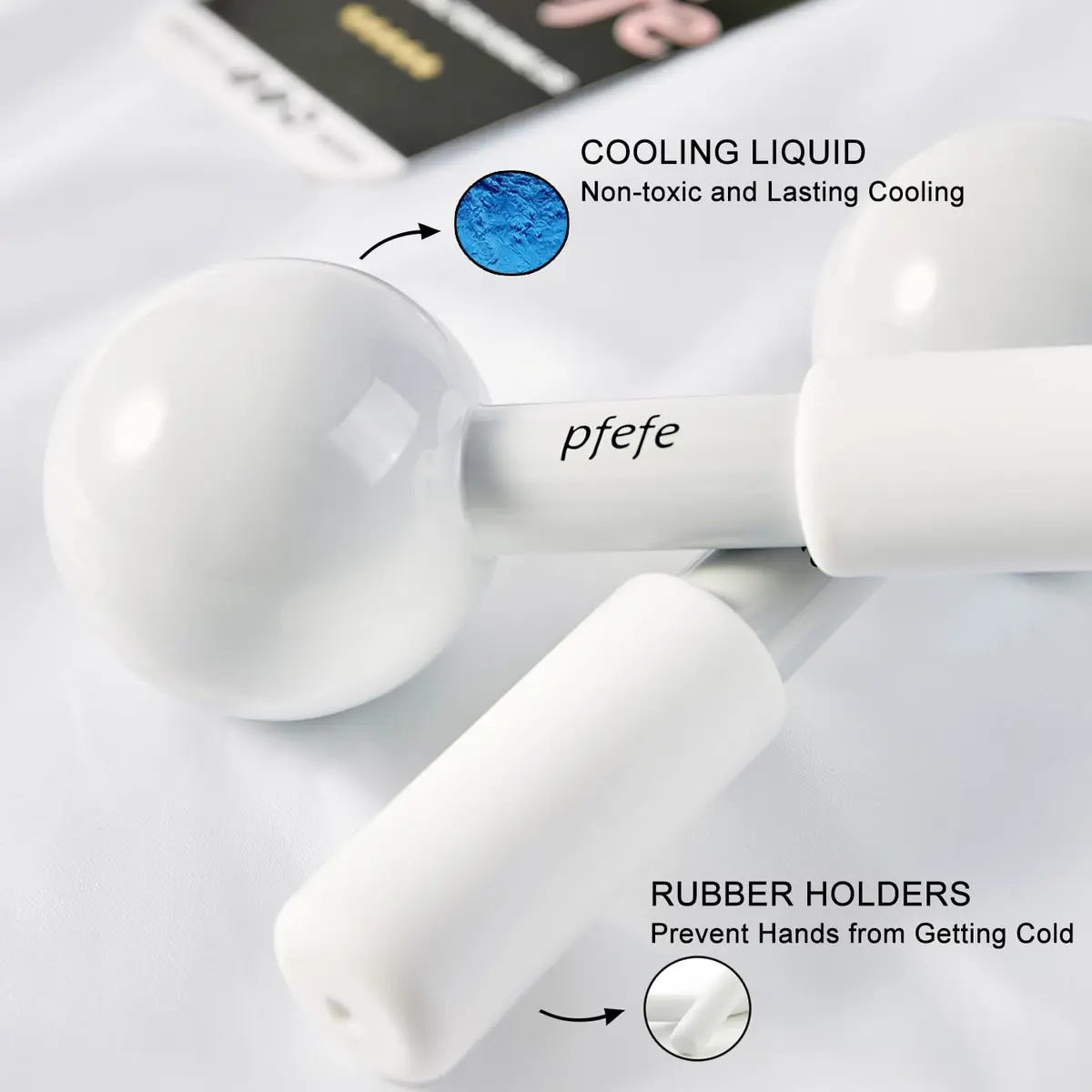 pfefe Stainless Steel Ice Globes for Face & Eyes, 2-Pack | Cools Skin, Reduces Puffiness & Wrinkles - view 3
