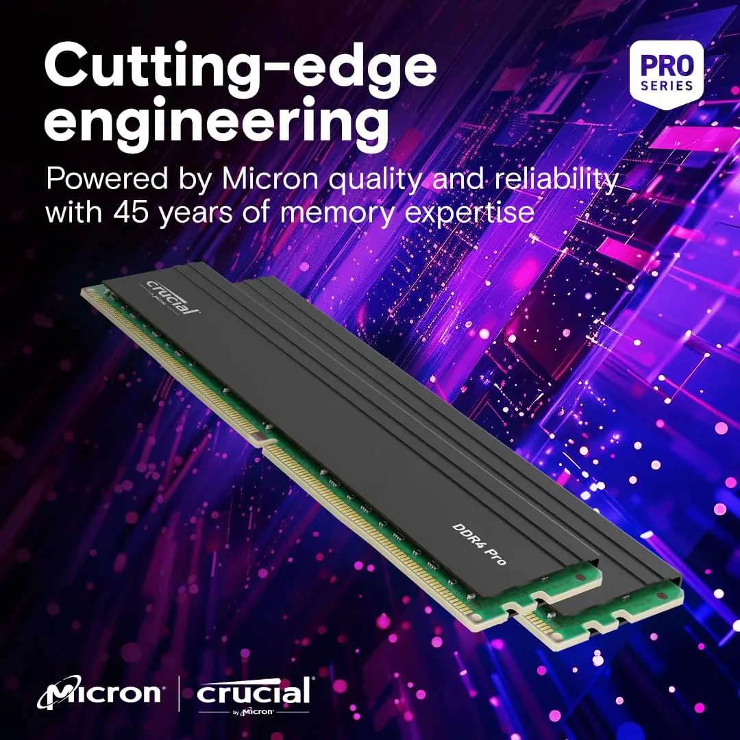 Crucial Pro 64GB DDR4 RAM Kit (2x32GB) 3200MHz | High-Performance Desktop Memory - view 6