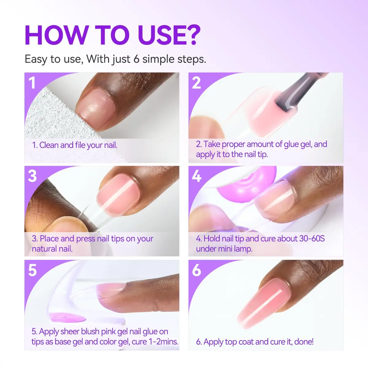 gelike ec Jelly Nail Glue Gel: Sheer Blush Pink Rubber Base for Natural Nails, 8ml (0.27 Fl Oz) | 6-in-1 Builder & Base Coat - view 7