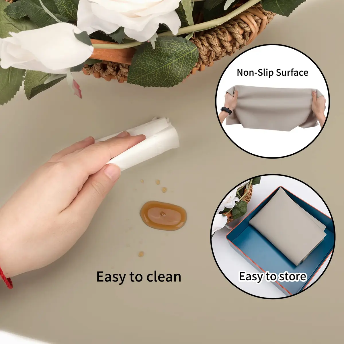 QPIX DIGITAL Extra Large Silicone Mat 70cm x 50cm (27.6'' x 19.7'') | Heat-Resistant, BPA-Free Kitchen Counter Protector - view 6