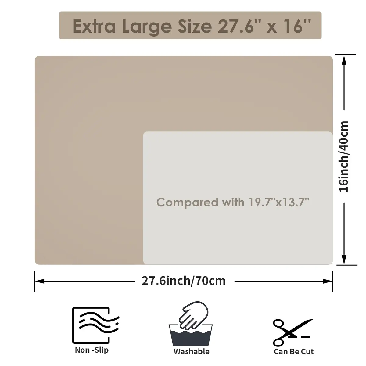 QPIX DIGITAL Extra Large Silicone Mat 70cm x 50cm (27.6'' x 19.7'') | Heat-Resistant, BPA-Free Kitchen Counter Protector - view 9