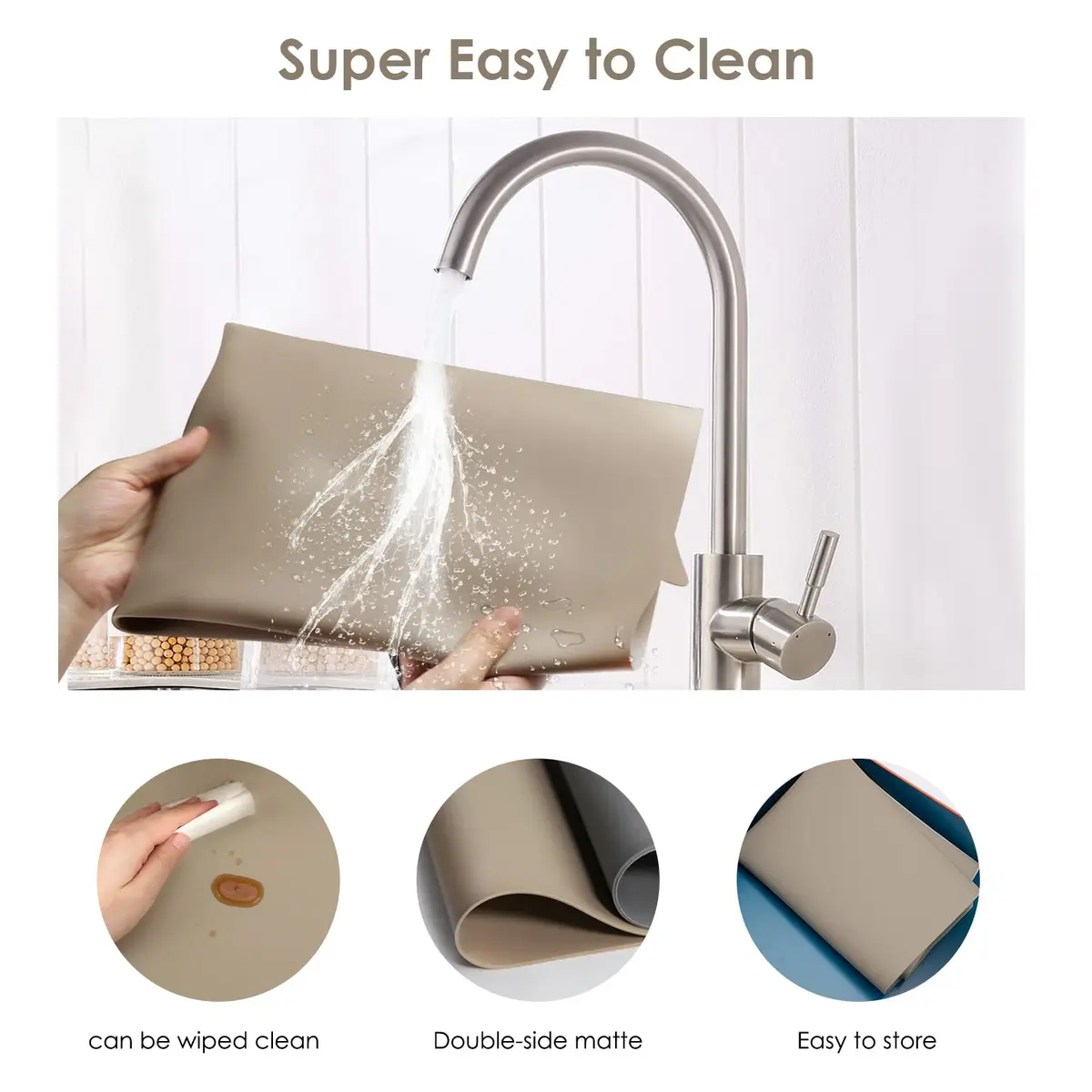 QPIX DIGITAL Extra Large Silicone Mat 60cm x 40cm | Heat Resistant Countertop Protector - view 6
