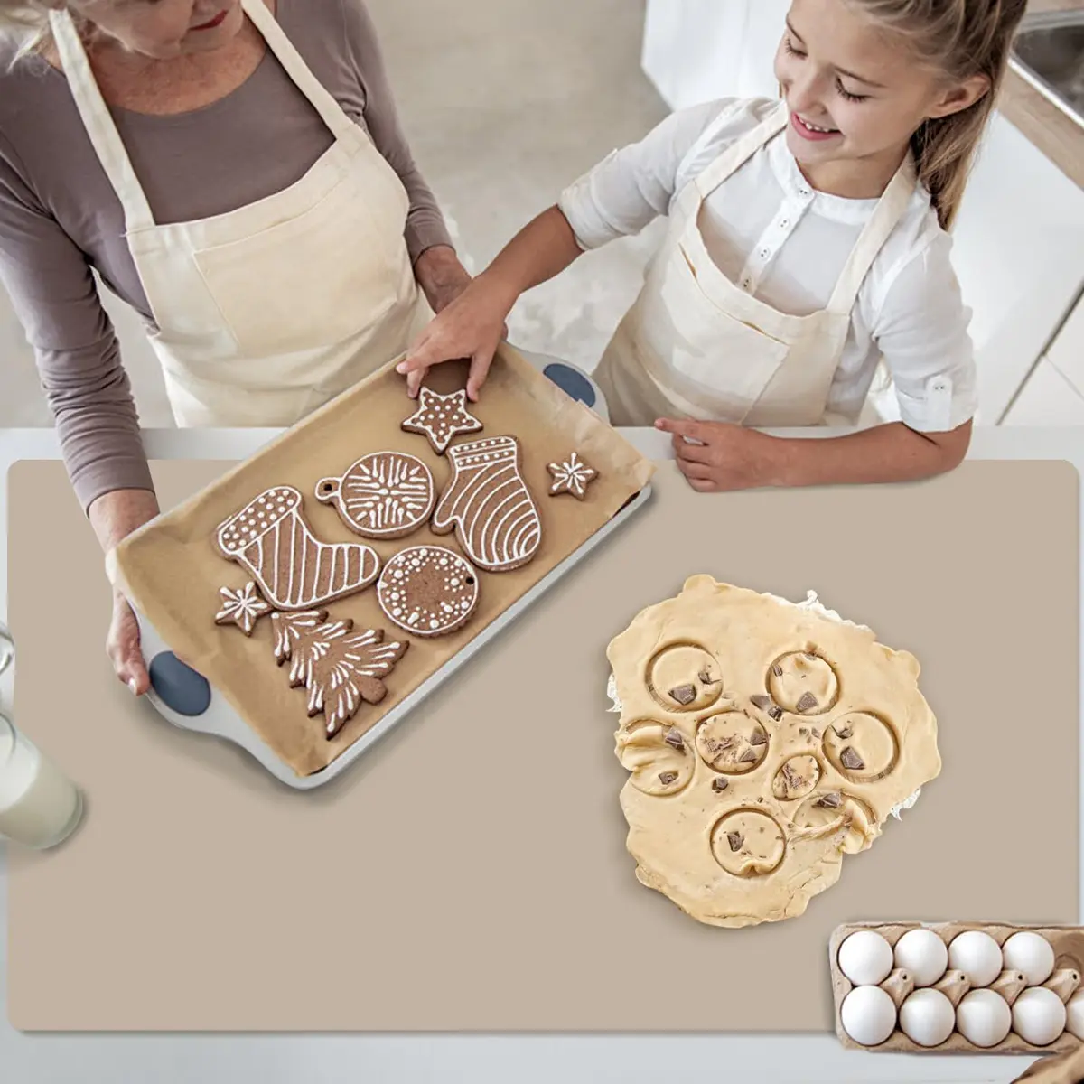 QPIX DIGITAL Extra Large Silicone Mat 60cm x 40cm | Heat Resistant Countertop Protector - view 2